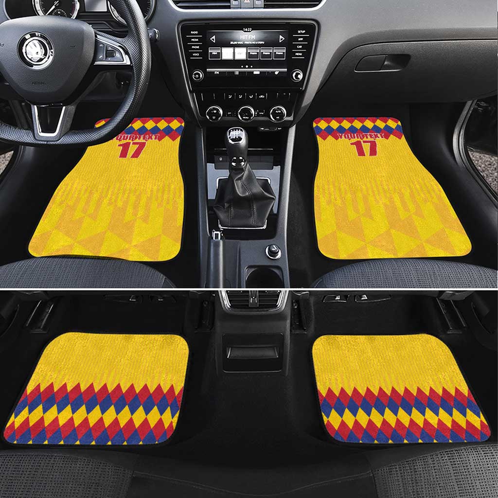 Custom Colombia Football Car Mats Retro Yellow Style