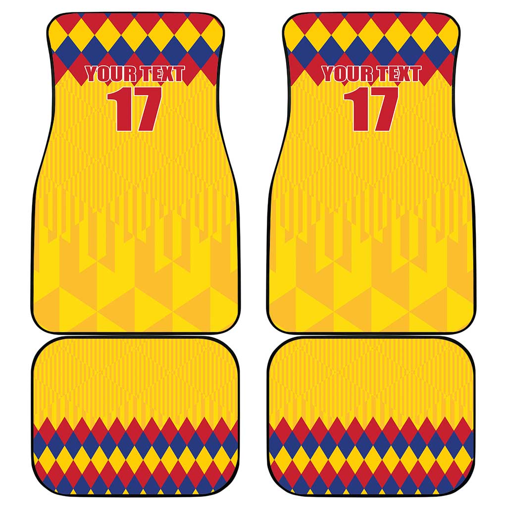 Custom Colombia Football Car Mats Retro Yellow Style
