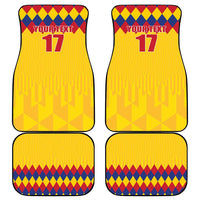 Custom Colombia Football Car Mats Retro Yellow Style