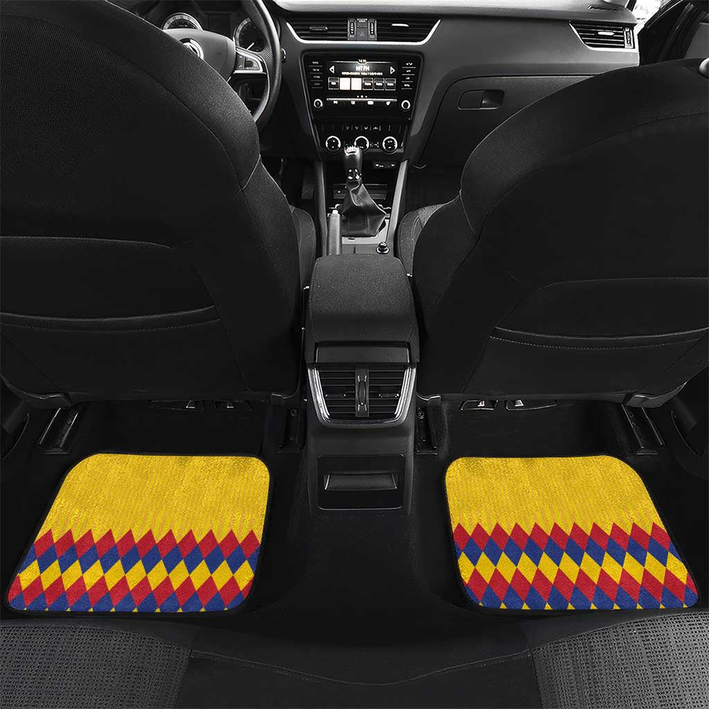 Custom Colombia Football Car Mats Retro Yellow Style