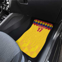 Custom Colombia Football Car Mats Retro Yellow Style
