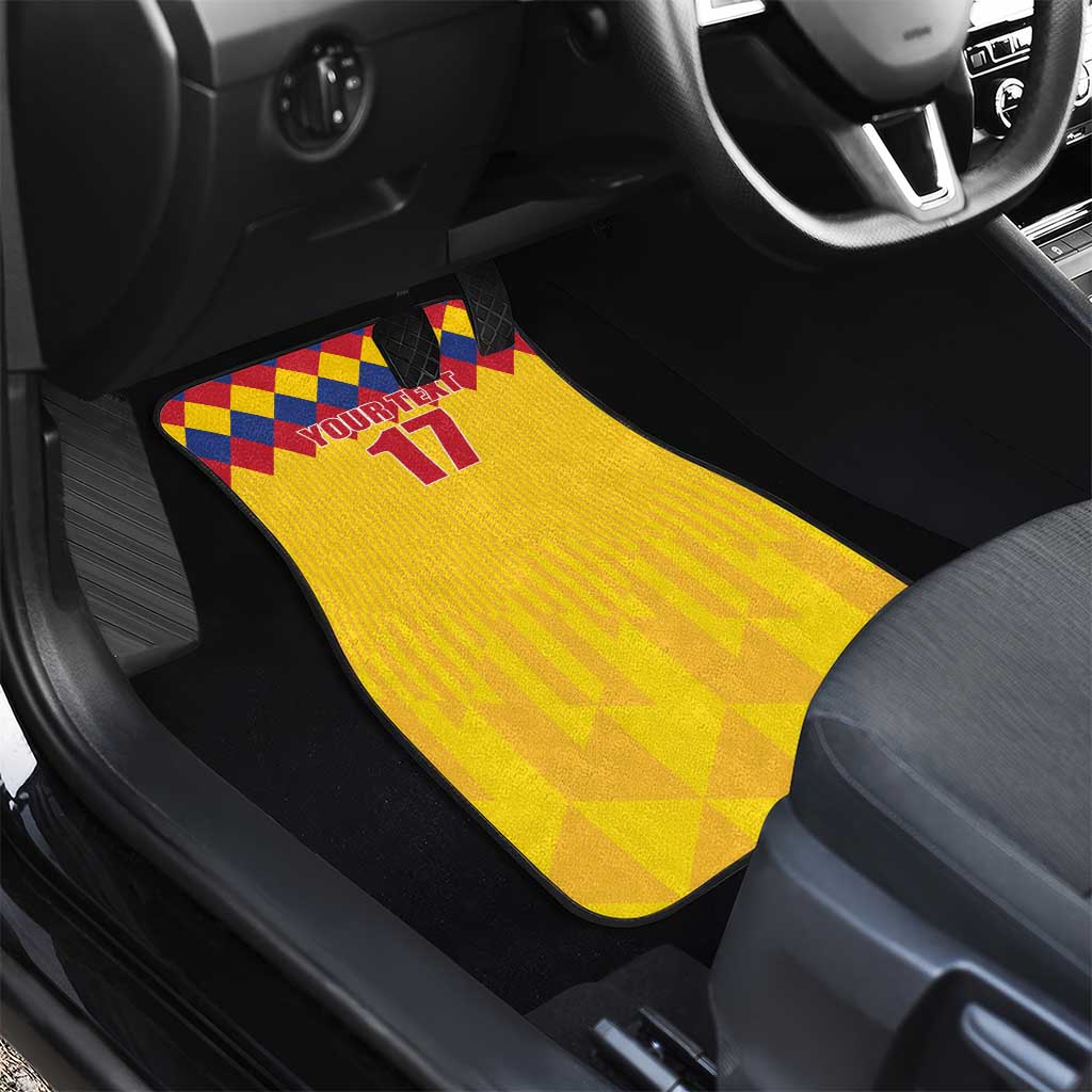 Custom Colombia Football Car Mats Retro Yellow Style