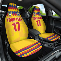 Custom Colombia Football Car Seat Cover Retro Yellow Style