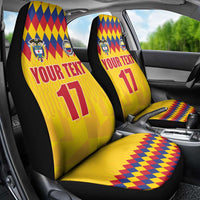 Custom Colombia Football Car Seat Cover Retro Yellow Style