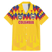 Custom Colombia Football Family Matching Mermaid Dress and Hawaiian Shirt Retro Yellow Style