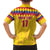 Custom Colombia Football Family Matching Off The Shoulder Long Sleeve Dress and Hawaiian Shirt Retro Yellow Style