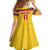 Custom Colombia Football Family Matching Off The Shoulder Long Sleeve Dress and Hawaiian Shirt Retro Yellow Style