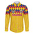 Custom Colombia Football Family Matching Off The Shoulder Long Sleeve Dress and Hawaiian Shirt Retro Yellow Style