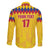 Custom Colombia Football Family Matching Off The Shoulder Long Sleeve Dress and Hawaiian Shirt Retro Yellow Style