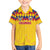 Custom Colombia Football Family Matching Off The Shoulder Long Sleeve Dress and Hawaiian Shirt Retro Yellow Style