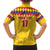 Custom Colombia Football Family Matching Off Shoulder Maxi Dress and Hawaiian Shirt Retro Yellow Style