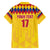 Custom Colombia Football Family Matching Off Shoulder Short Dress and Hawaiian Shirt Retro Yellow Style