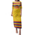 Custom Colombia Football Family Matching Puletasi and Hawaiian Shirt Retro Yellow Style