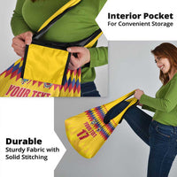 Custom Colombia Football Grocery Bag Retro Yellow Style