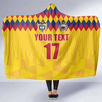 Custom Colombia Football Hooded Blanket Retro Yellow Style