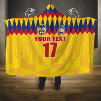 Custom Colombia Football Hooded Blanket Retro Yellow Style