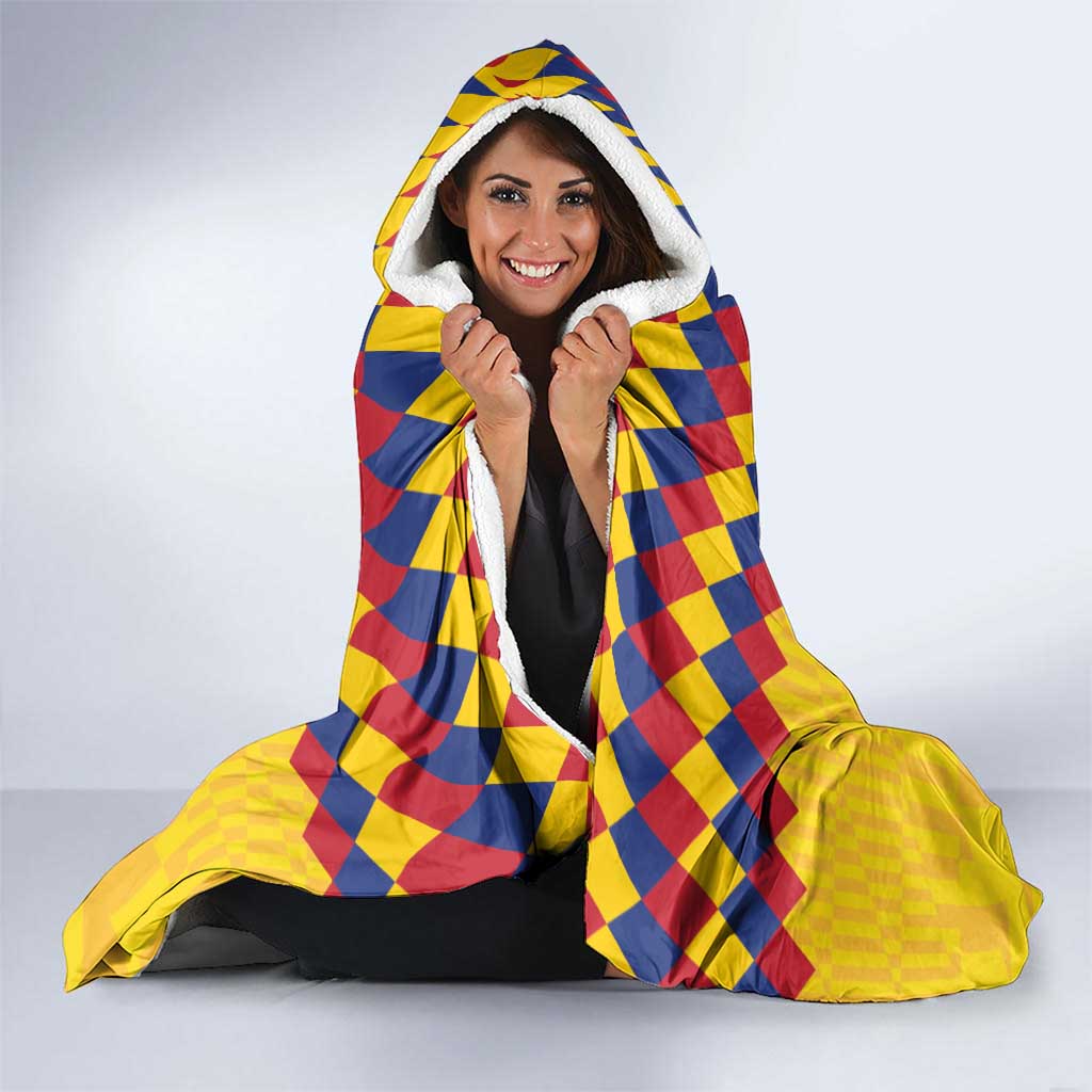 Custom Colombia Football Hooded Blanket Retro Yellow Style