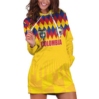 Custom Colombia Football Hoodie Dress Retro Yellow Style