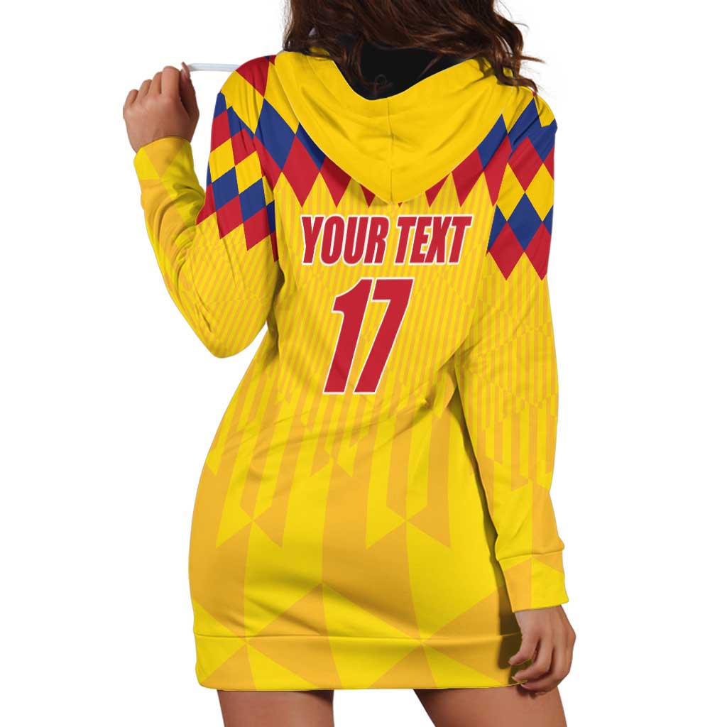 Custom Colombia Football Hoodie Dress Retro Yellow Style