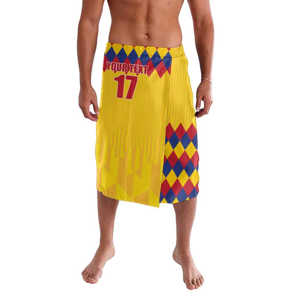 Custom Colombia Football Lavalava Retro Yellow Style