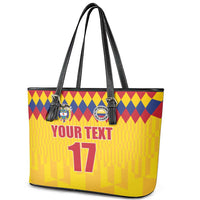 Custom Colombia Football Leather Tote Bag Retro Yellow Style