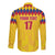 Custom Colombia Football Long Sleeve Button Shirt Retro Yellow Style