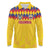 Custom Colombia Football Long Sleeve Polo Shirt Retro Yellow Style