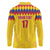 Custom Colombia Football Long Sleeve Polo Shirt Retro Yellow Style