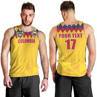 Custom Colombia Football Men Tank Top Retro Yellow Style