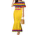 Custom Colombia Football Mermaid Dress Retro Yellow Style