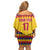 Custom Colombia Football Off Shoulder Short Dress Retro Yellow Style