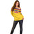 Custom Colombia Football Off Shoulder Sweater Retro Yellow Style