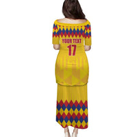 Custom Colombia Football Puletasi Retro Yellow Style