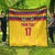 Custom Colombia Football Quilt Retro Yellow Style