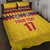 Custom Colombia Football Quilt Bed Set Retro Yellow Style
