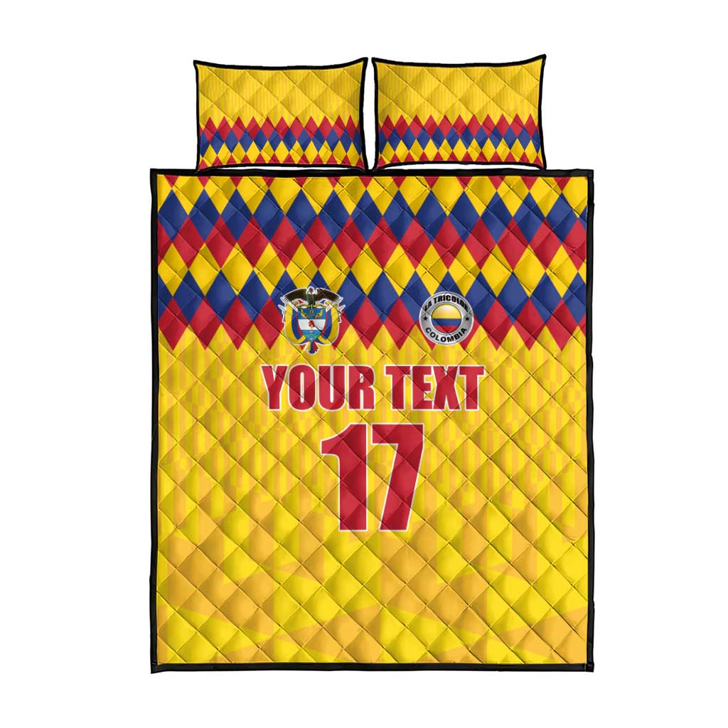 Custom Colombia Football Quilt Bed Set Retro Yellow Style