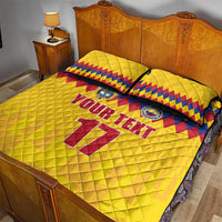 Custom Colombia Football Quilt Bed Set Retro Yellow Style