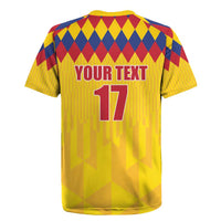 Custom Colombia Football Rugby Jersey Retro Yellow Style