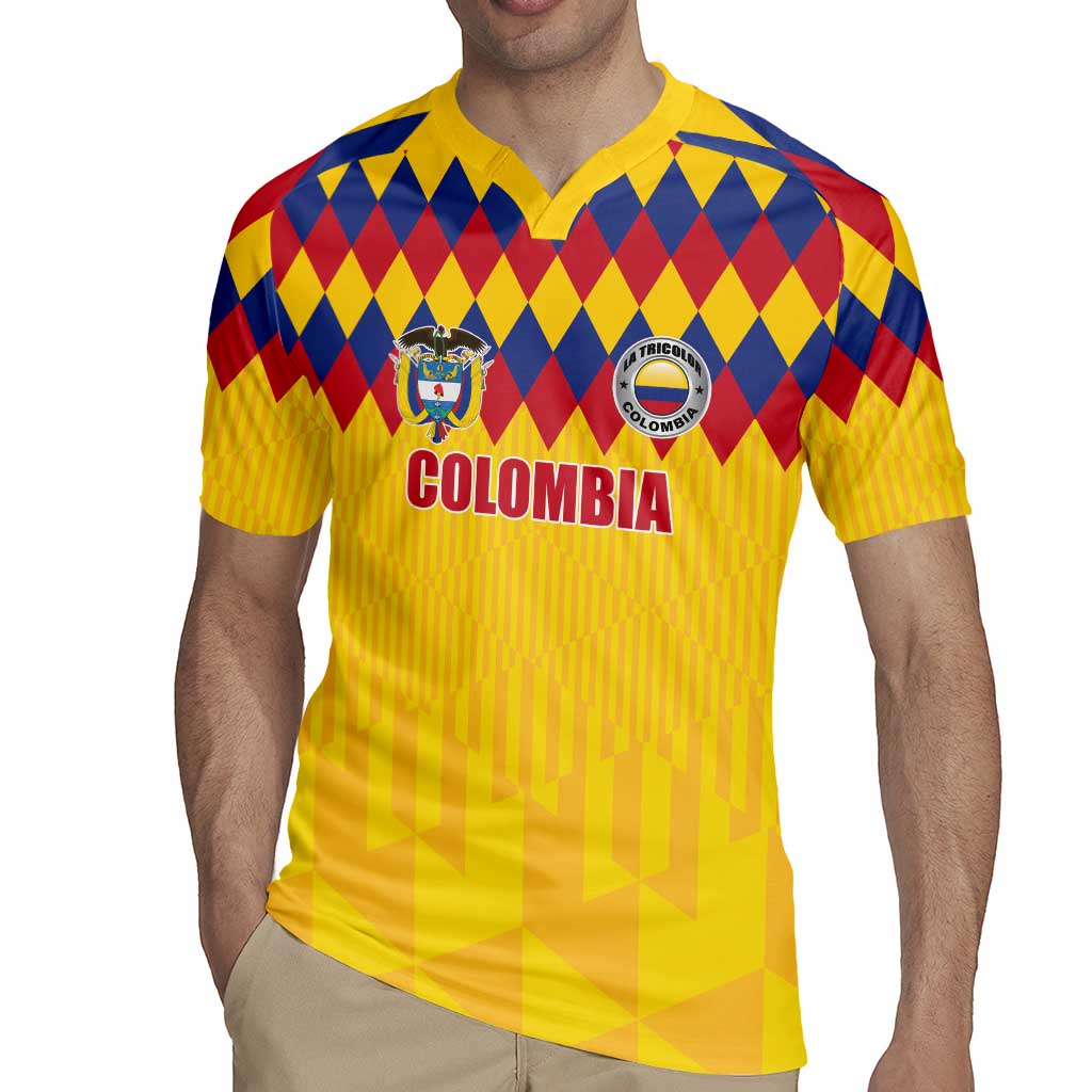 Custom Colombia Football Rugby Jersey Retro Yellow Style