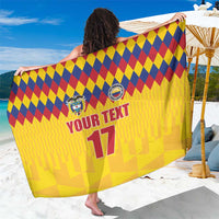 Custom Colombia Football Sarong Retro Yellow Style