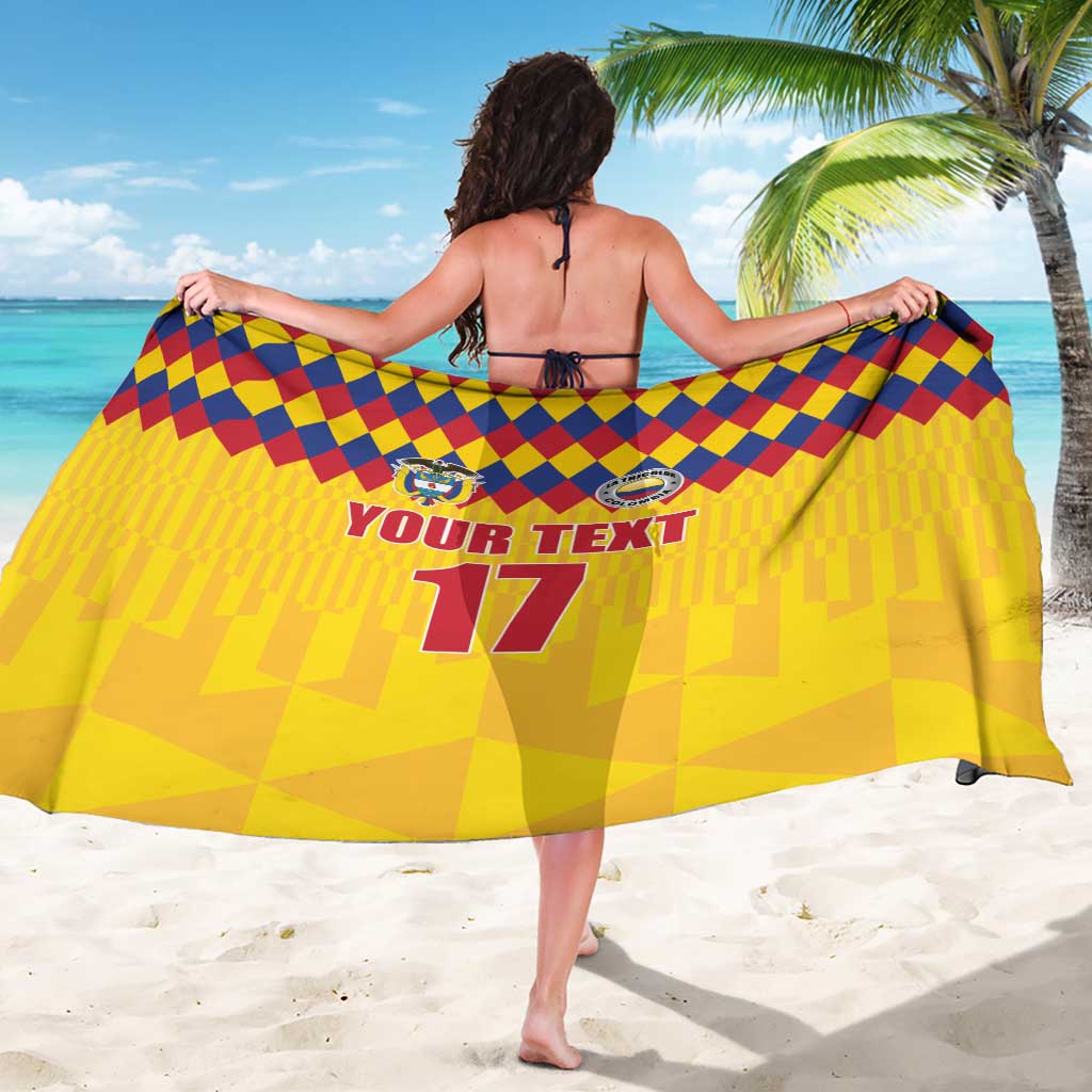 Custom Colombia Football Sarong Retro Yellow Style