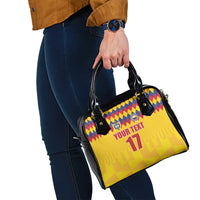 Custom Colombia Football Shoulder Handbag Retro Yellow Style