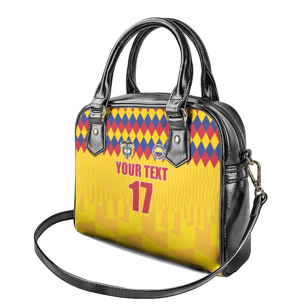 Custom Colombia Football Shoulder Handbag Retro Yellow Style