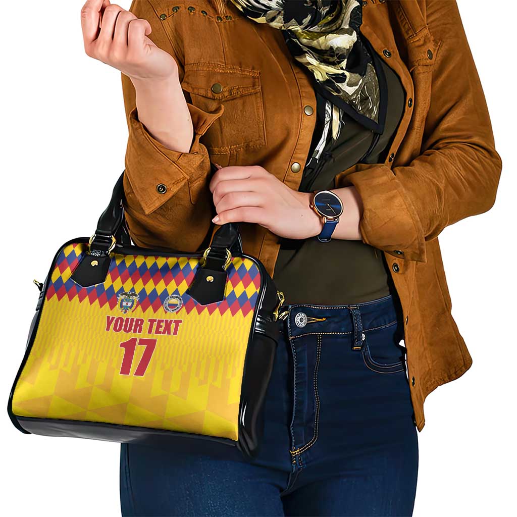 Custom Colombia Football Shoulder Handbag Retro Yellow Style