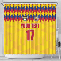 Custom Colombia Football Shower Curtain Retro Yellow Style
