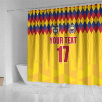 Custom Colombia Football Shower Curtain Retro Yellow Style