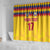 Custom Colombia Football Shower Curtain Retro Yellow Style