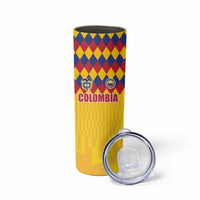 Custom Colombia Football Skinny Tumbler Retro Yellow Style