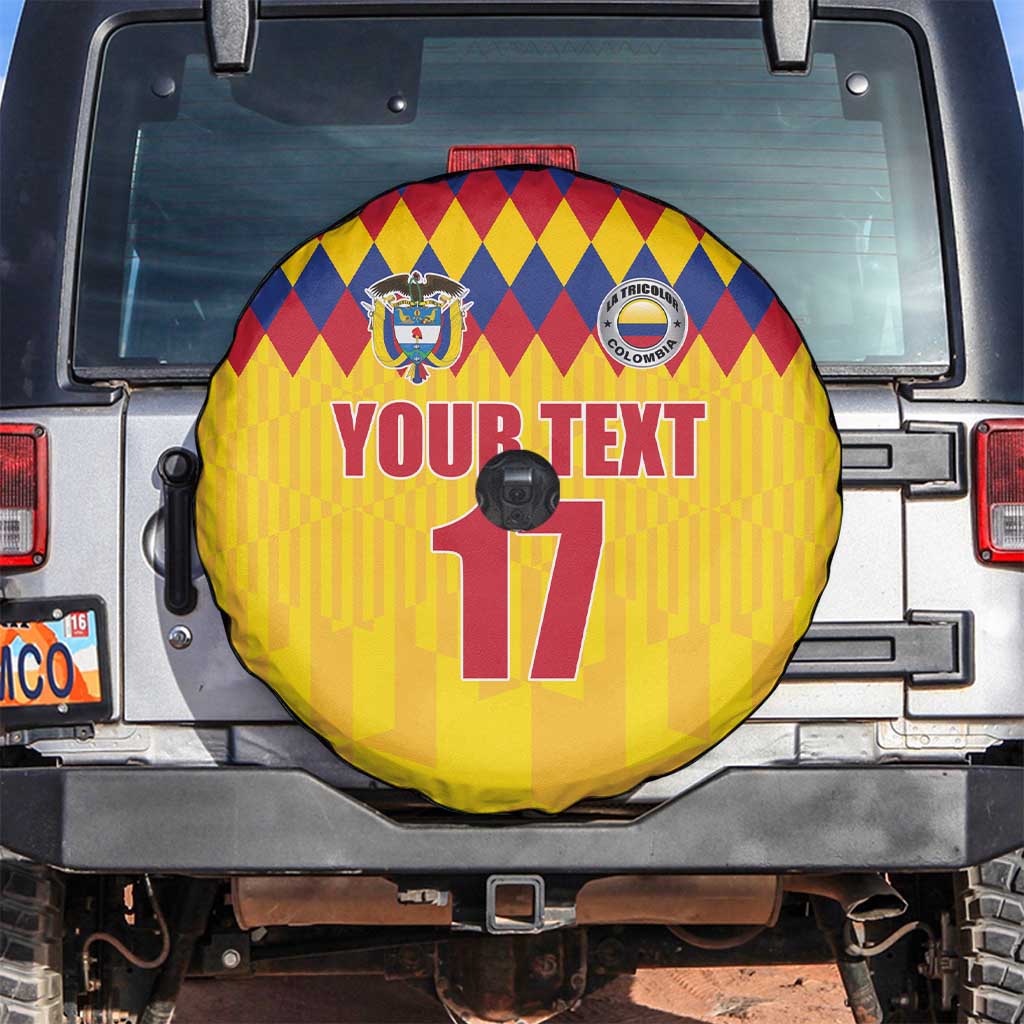 Custom Colombia Football Spare Tire Cover Retro Yellow Style