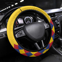Colombia Football Steering Wheel Cover Retro Yellow Style
